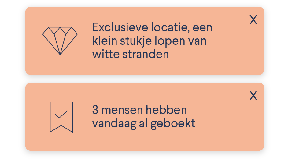 Pop-up banners for hotel websites and hotel booking engines