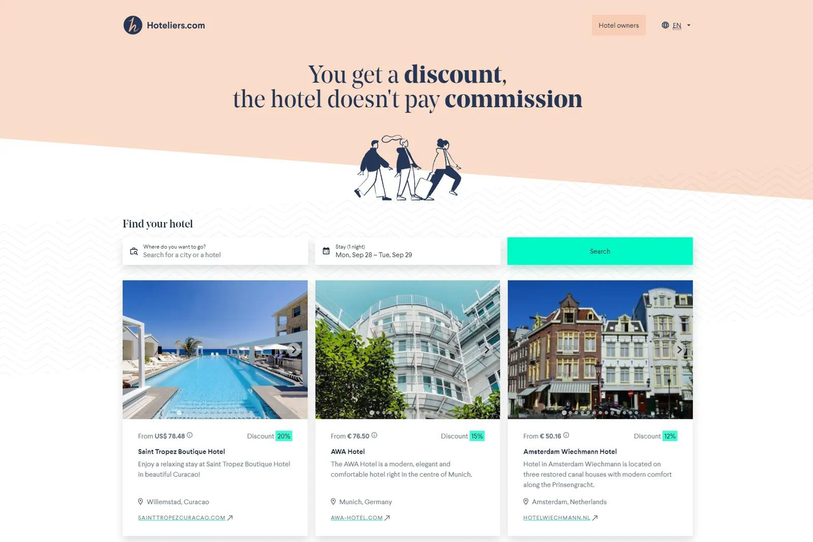 Hoteliers.com Direct Booking Portal