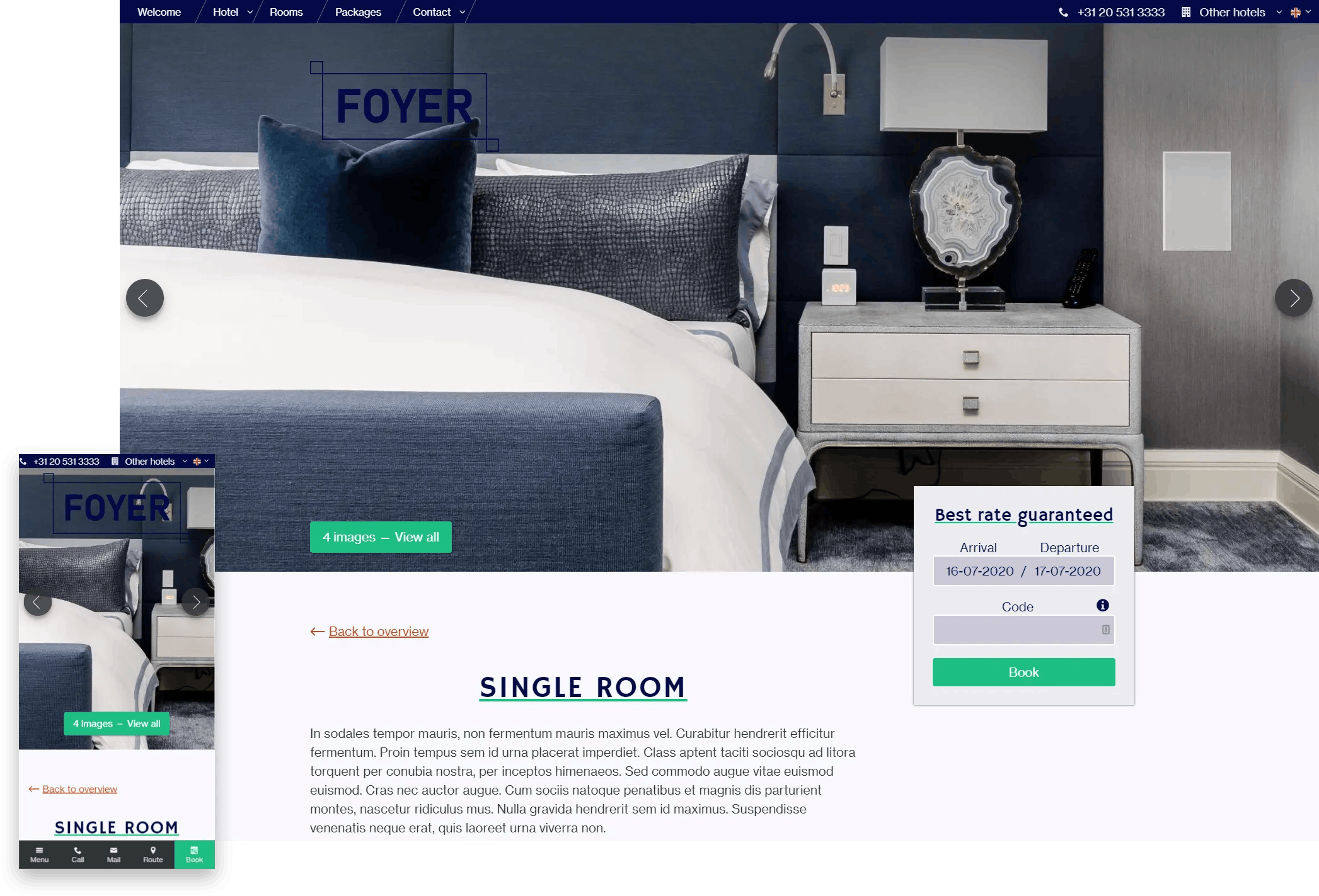 Template Foyer single room