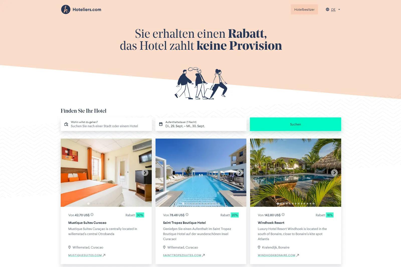 Hoteliers.com Direct Booking Portal