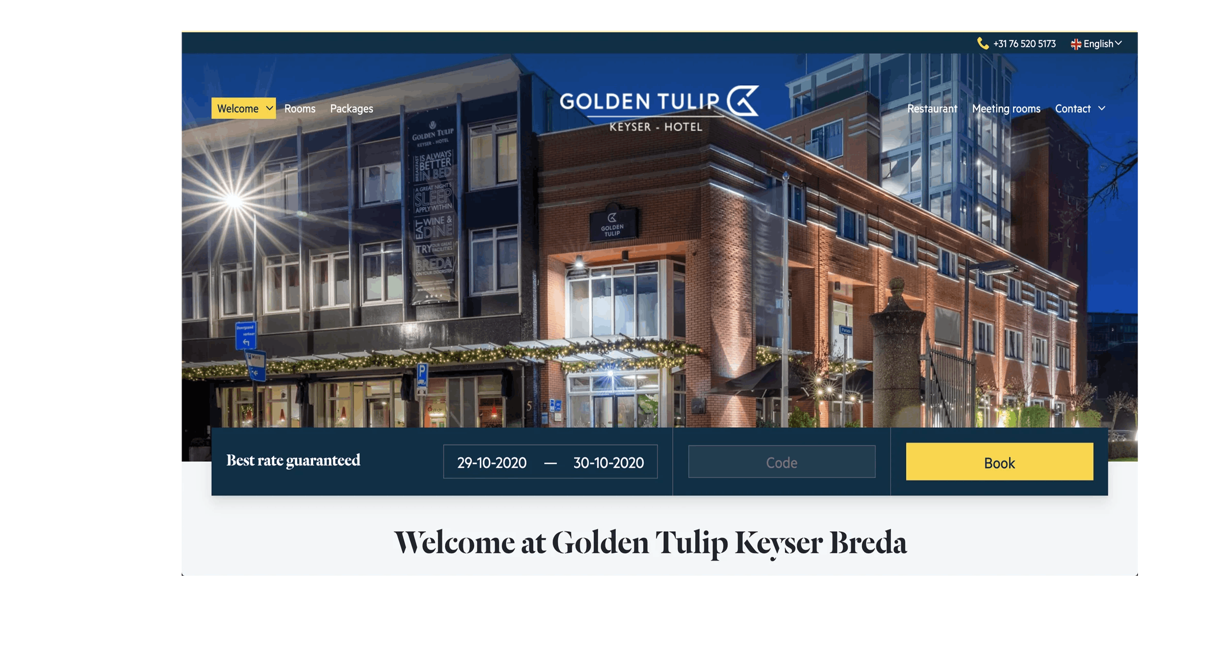 Hero image Golden Tulip Keyser Breda