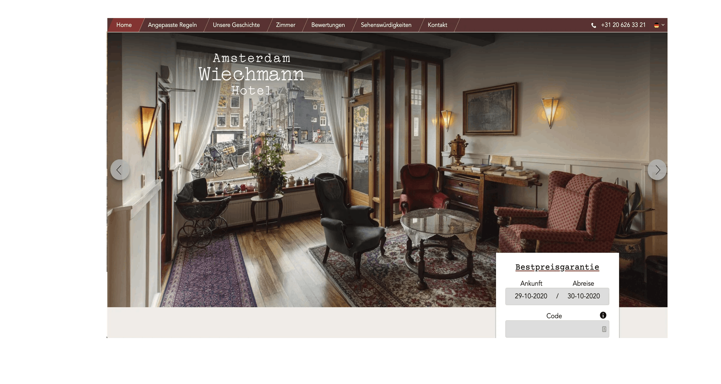 Hotel Website Template Foyer Hotel Wiechmann