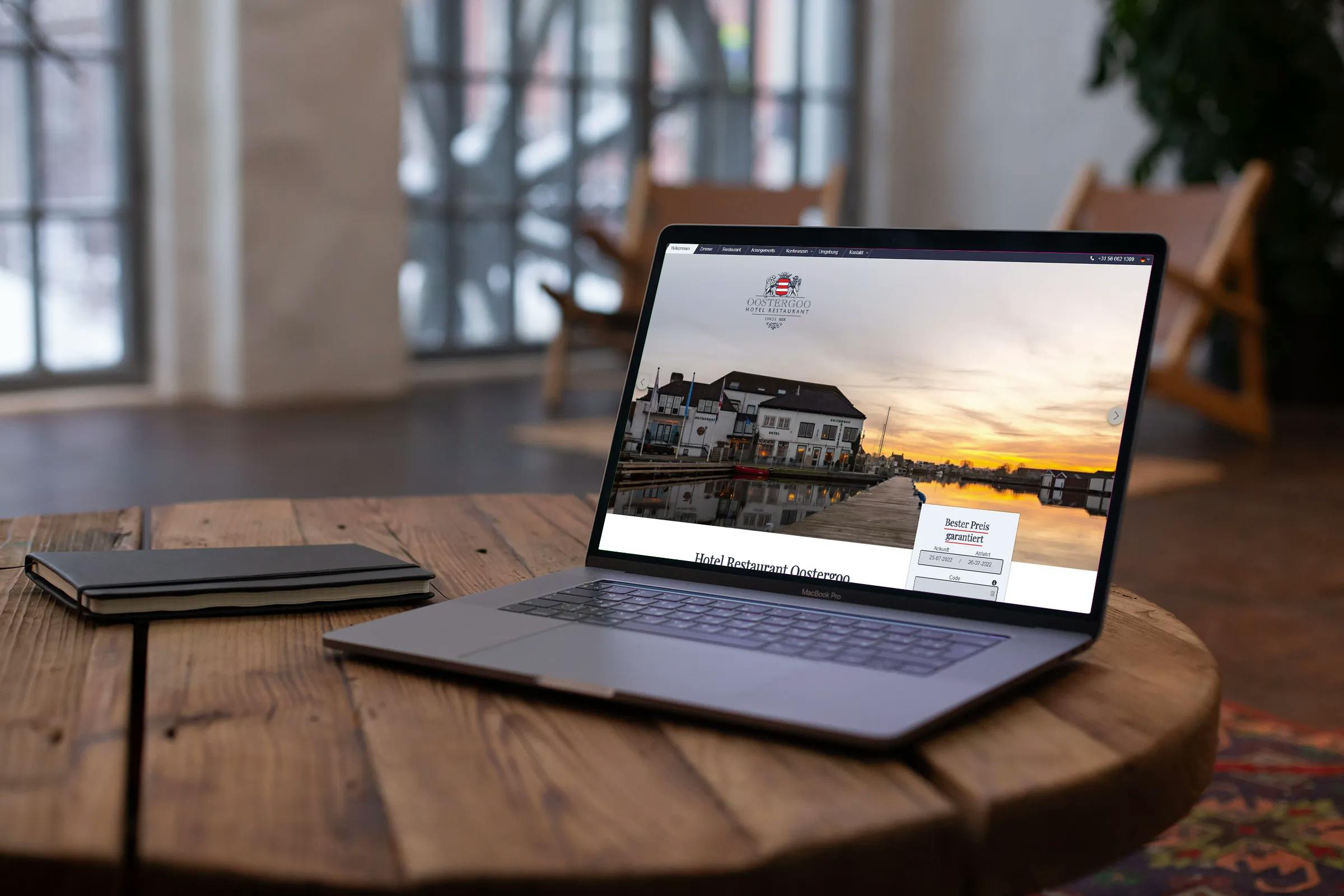 Foyer template example on a laptop