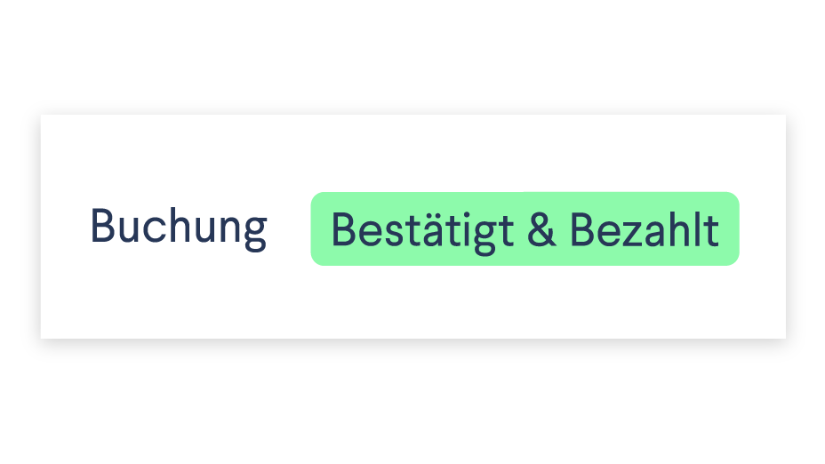 Buchung bestätigt und bezahlt