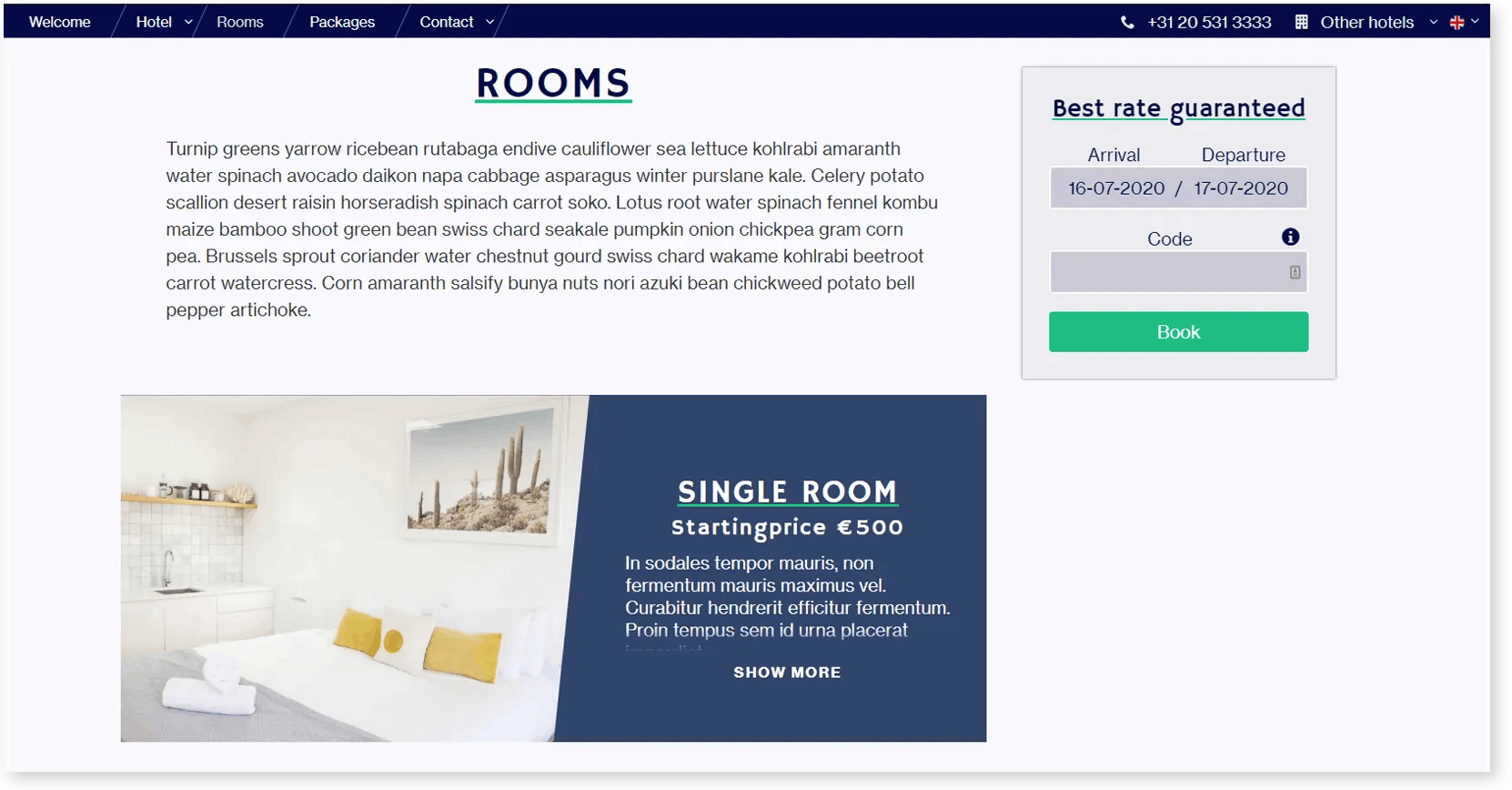Template Foyer rooms overview