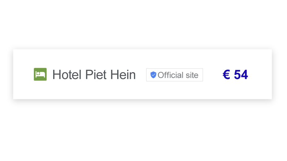 Google results hotel own website