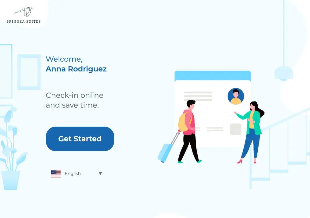 PMS online check-in for hotel guests