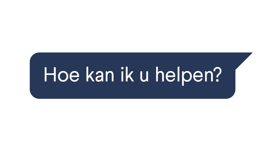 Tekstballon met de tekst - Hoe kan ik u helpen?