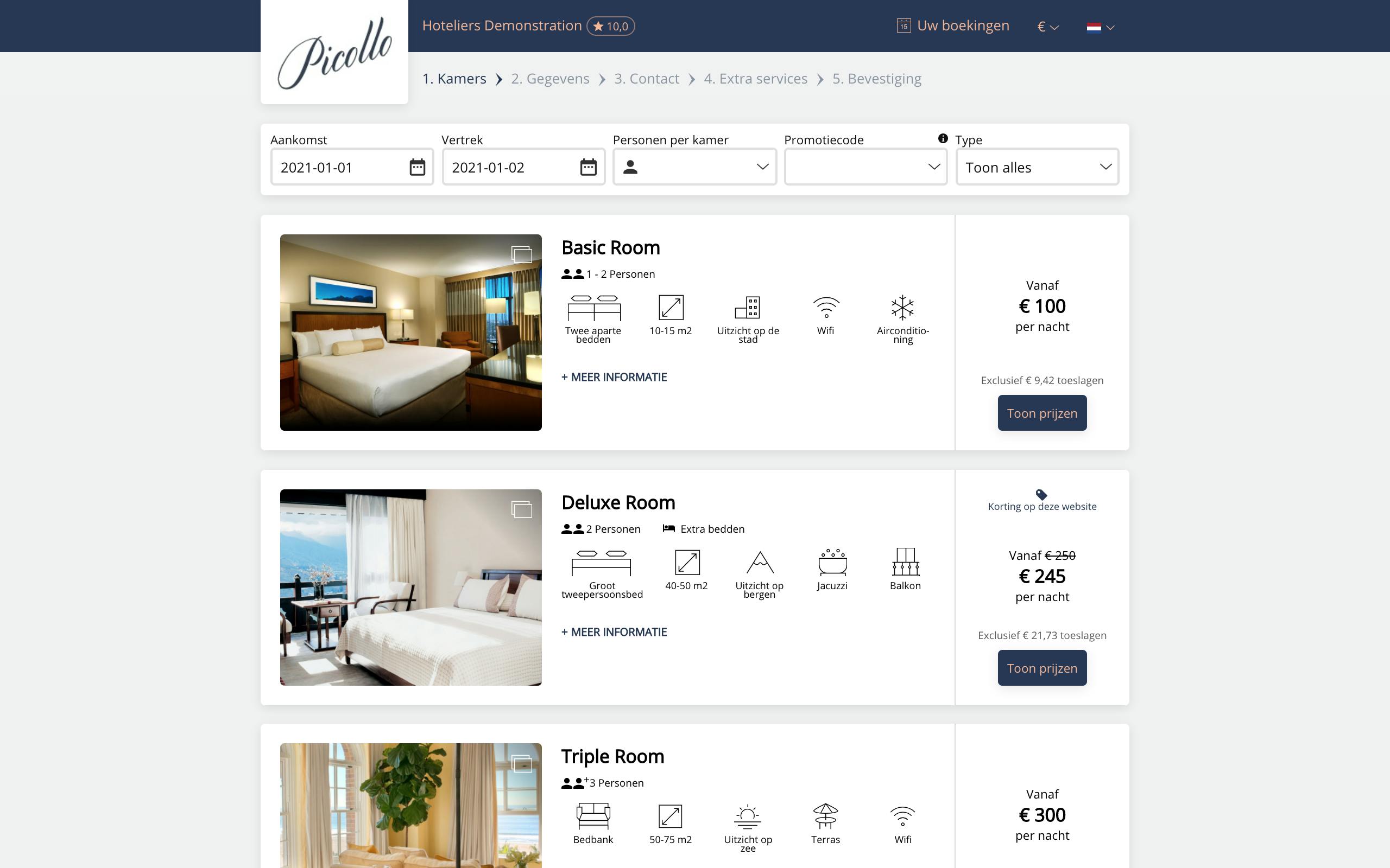 Hotel - Boekingsmodule