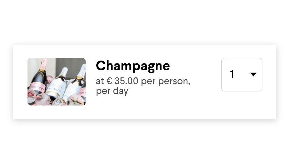 Hotel extra services in booking engine