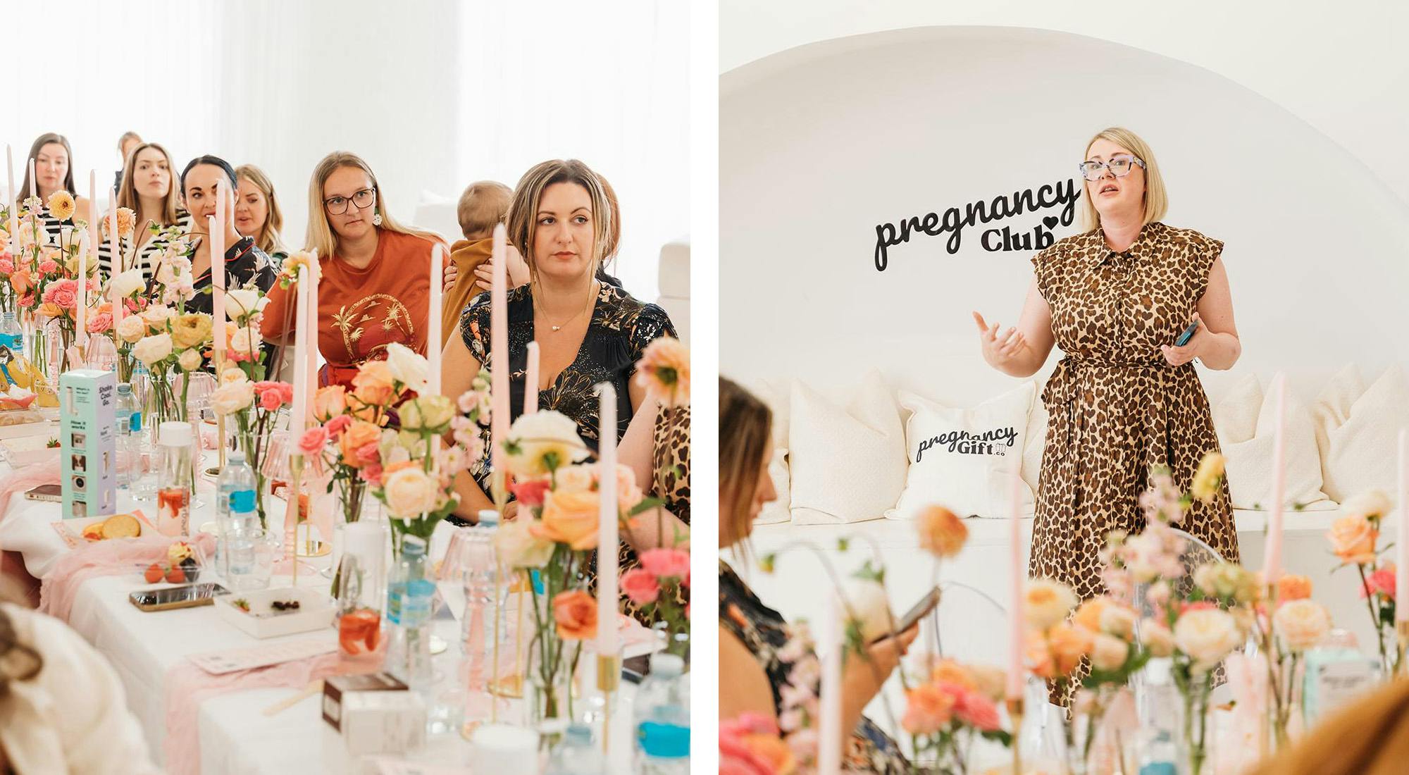 An image of Julie Attwood the owner of House of Glo giving a presentation at the Pregnancy Club