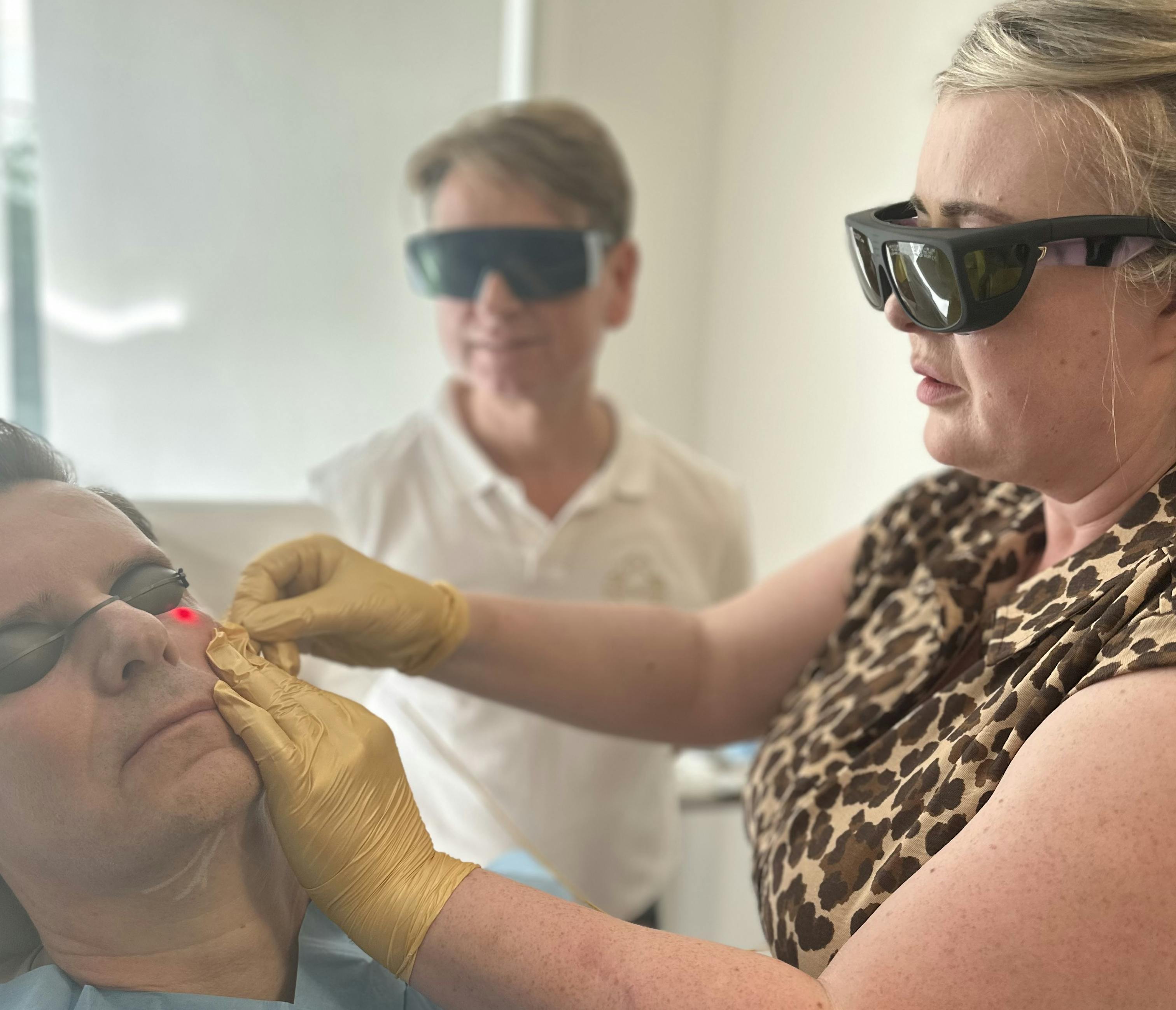 Nurse Julie performing Lipolas skin care treatment