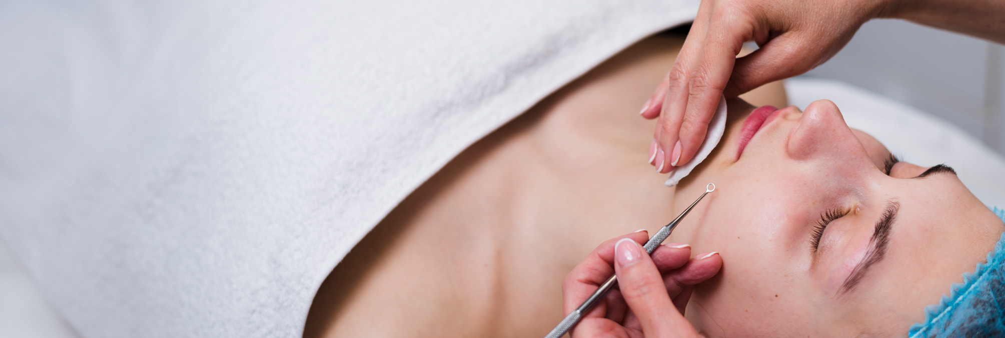 woman having blackhead removal treatment