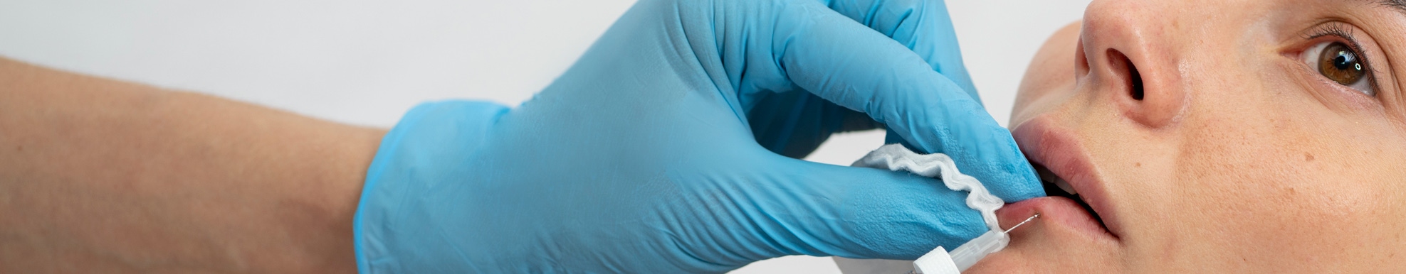 woman having lip filler dissolving treatment