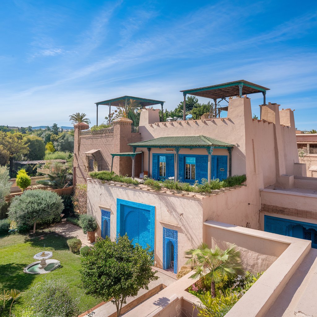 Une jolie maison avec une terrasse sur le toit 