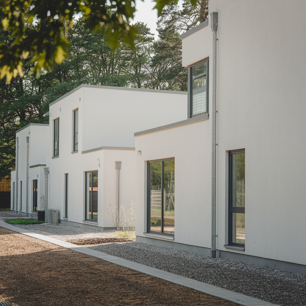 Des rangés d'appartements identiques 