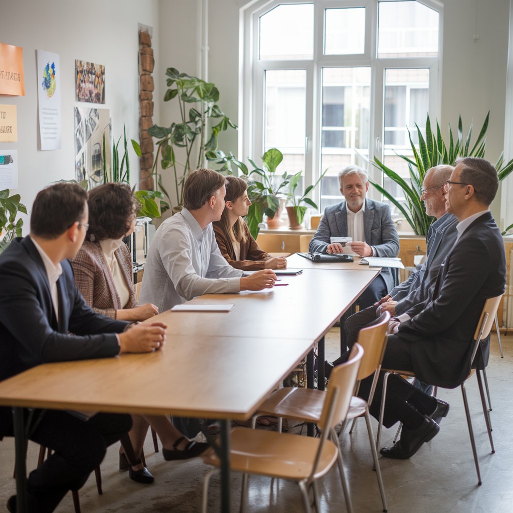 Une réunion au tour d'une table 