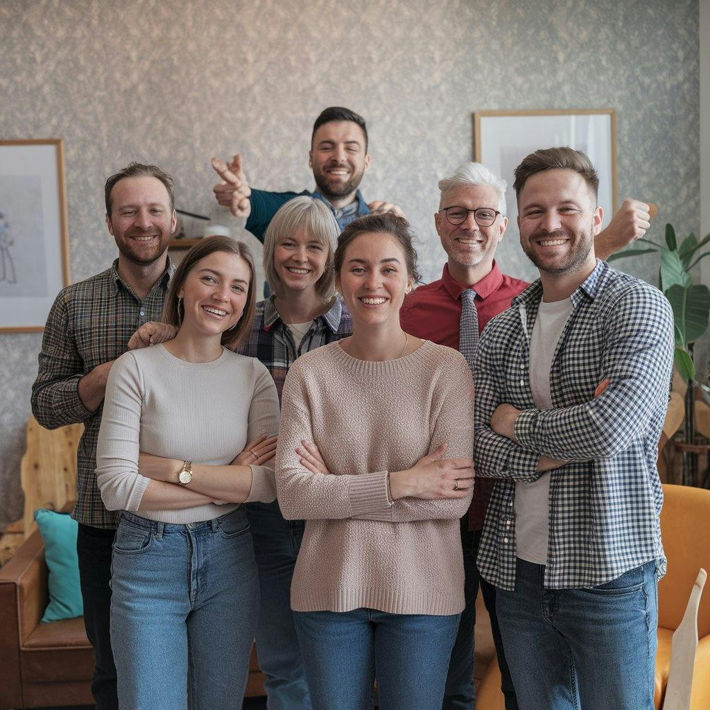 Equipe souriante