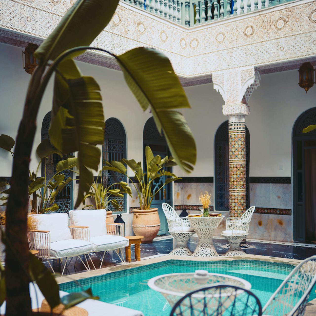 Fontaine au centre d'un Riad 