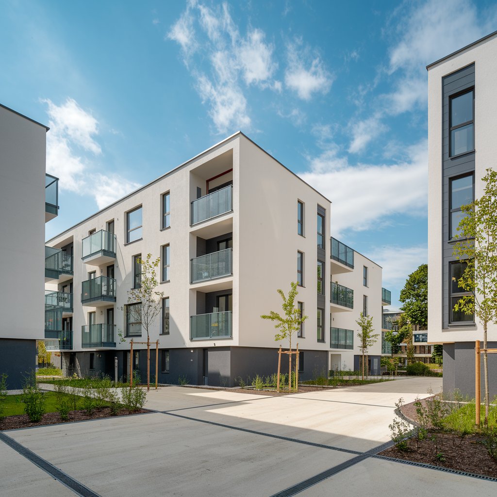 Un bâtiment avec beaucoup d'appartement 