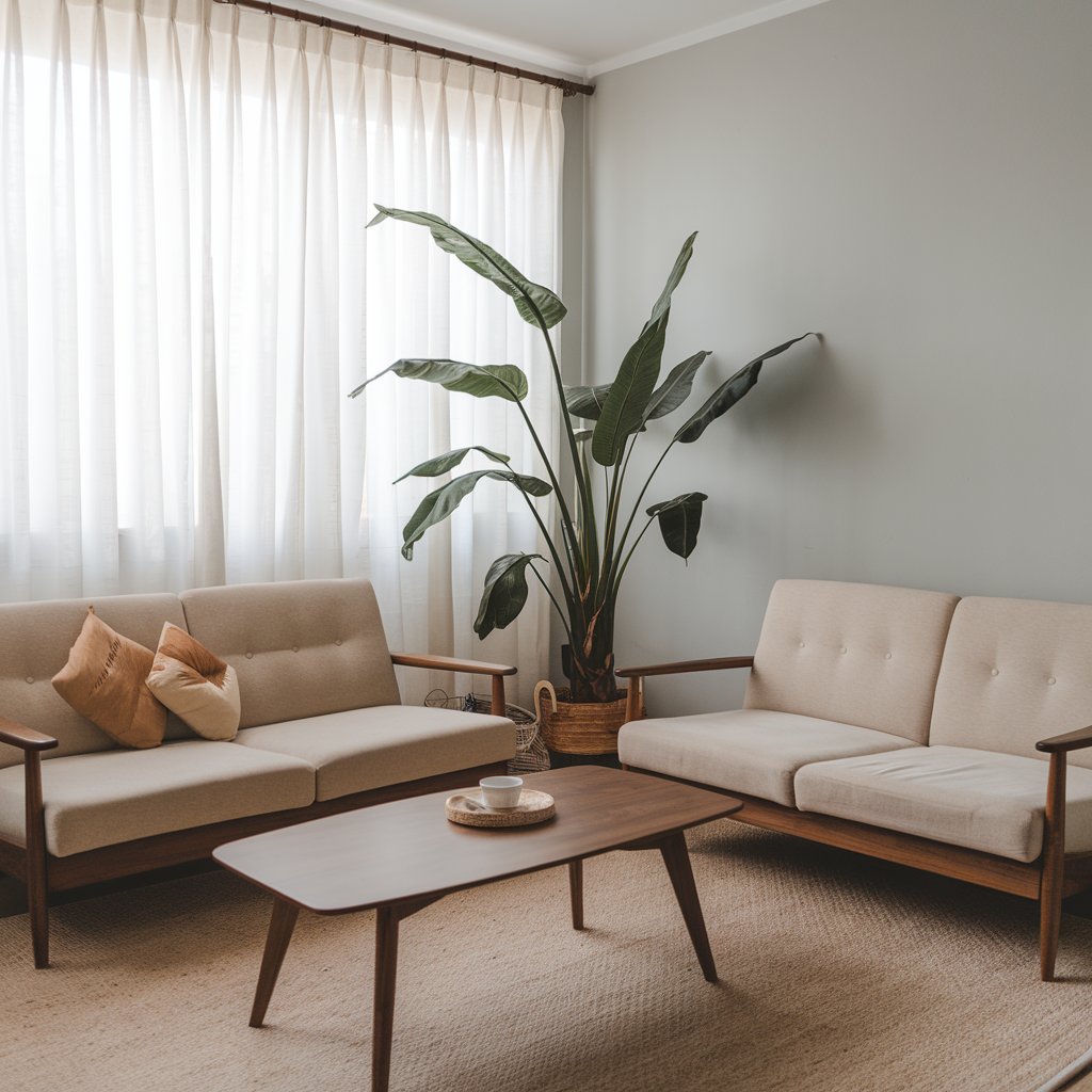 Un séjour bien décoré avec une plante 