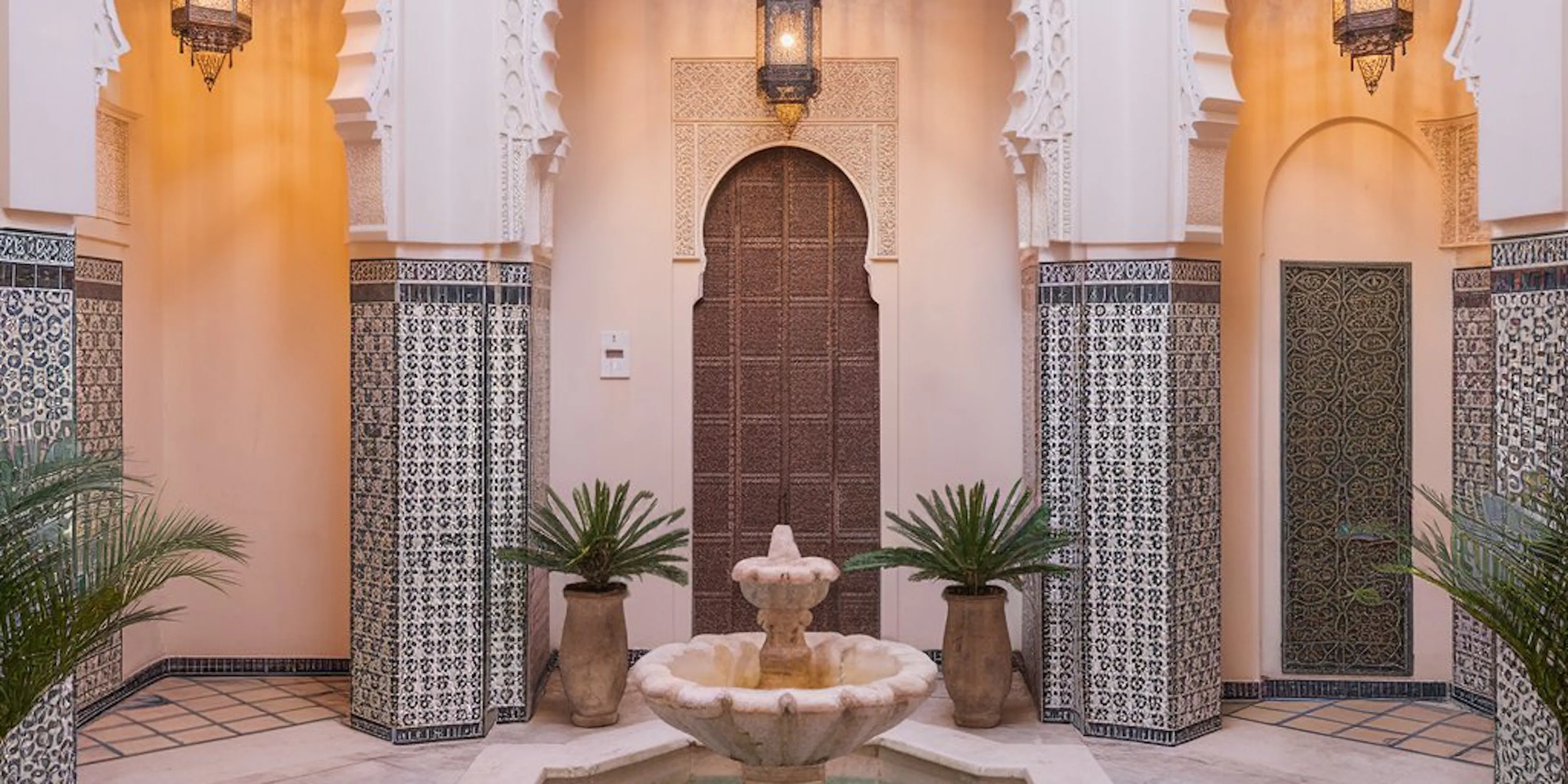 the hall of a riad in Marrakesh