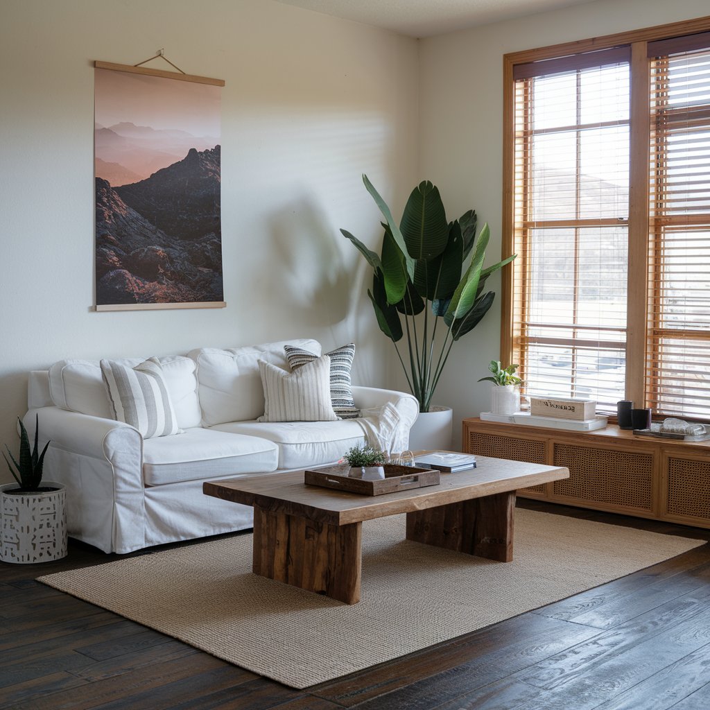 Un joli espace avec un canapé 