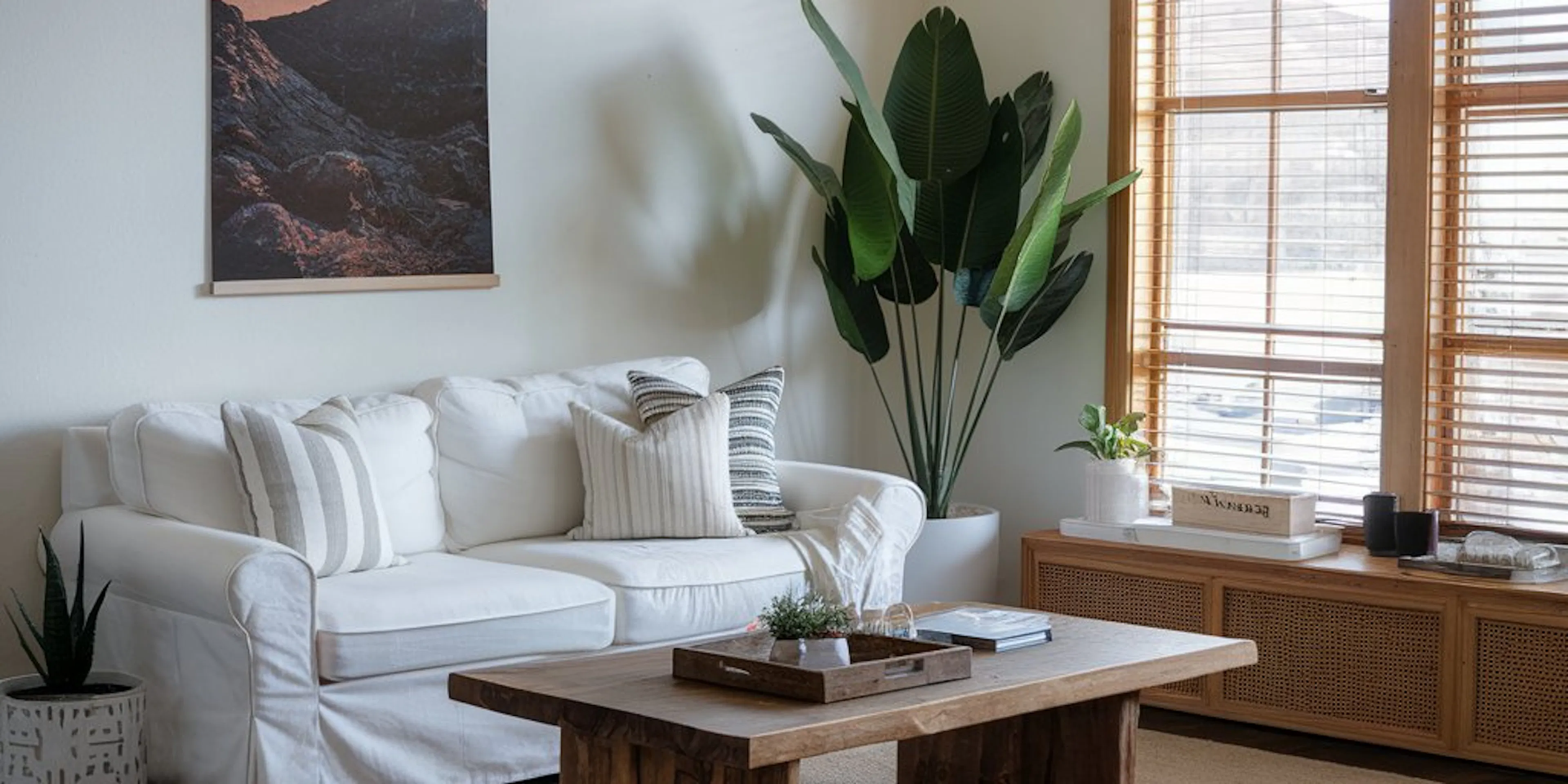 Un joli espace avec un canapé