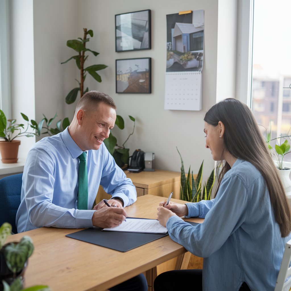 Deux adultes qui fixent des termes 