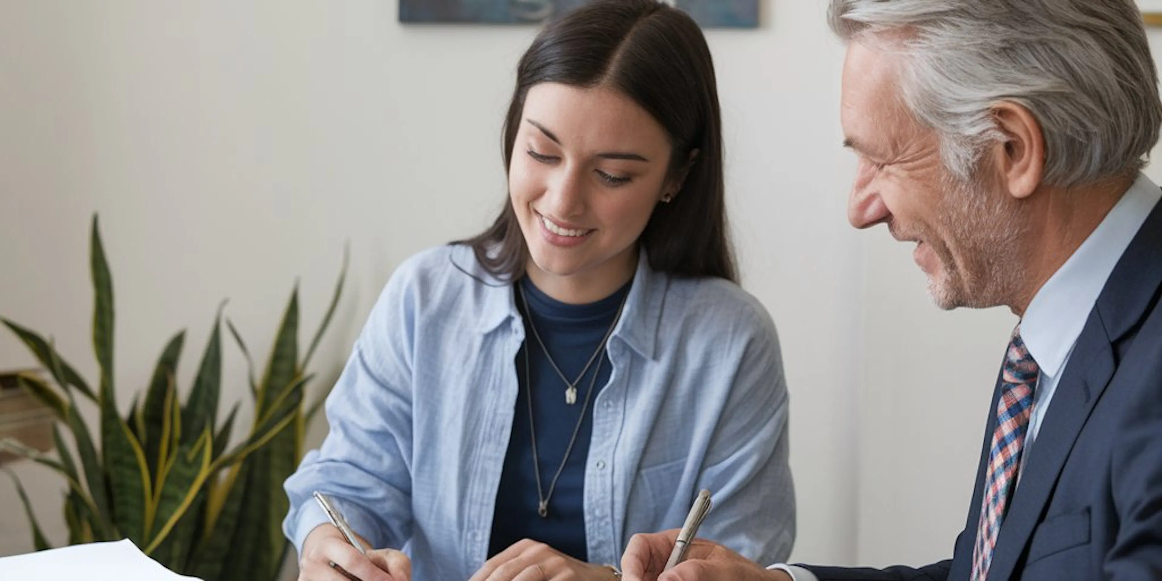 A man and a young woman