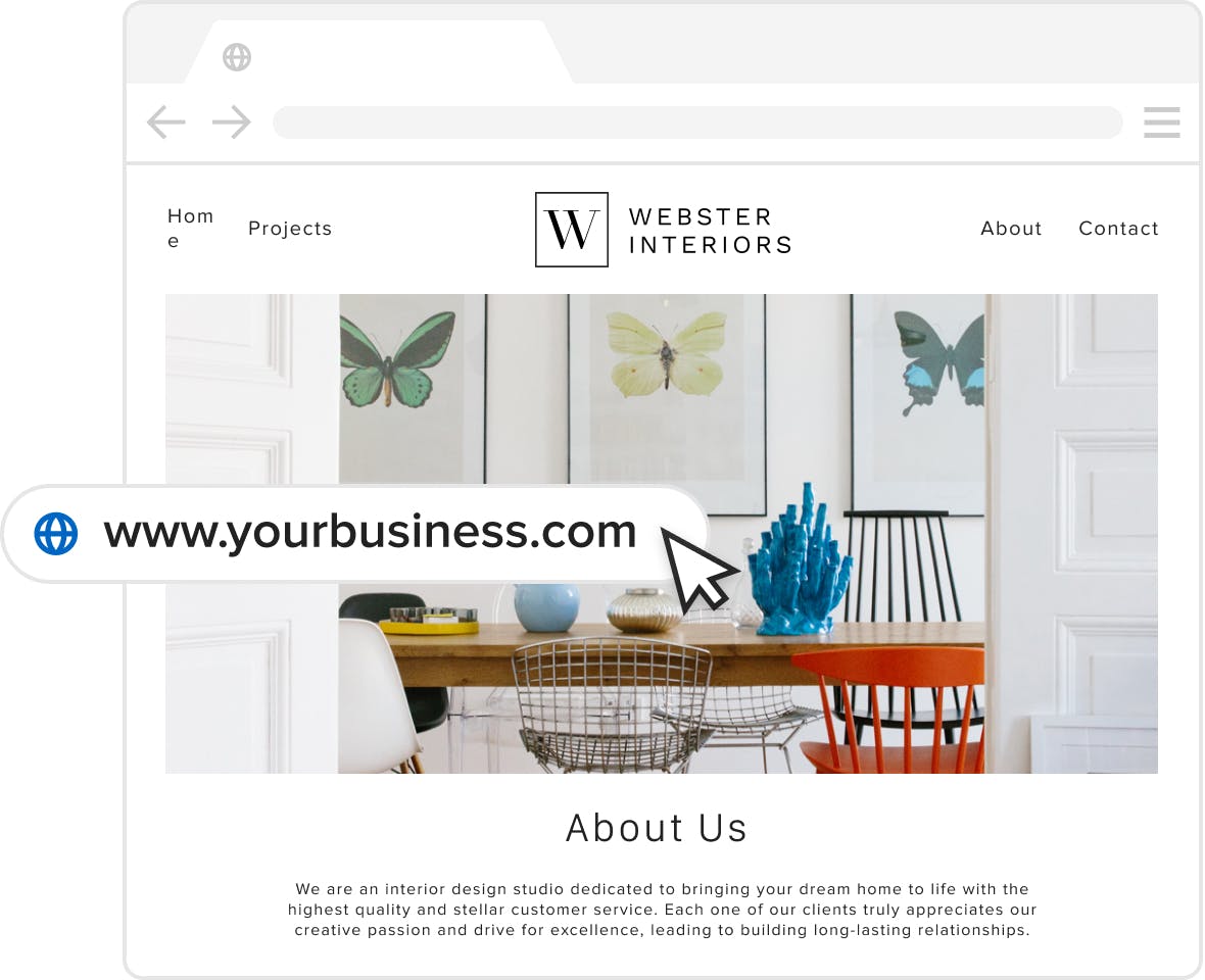 Interior design website for lead generation