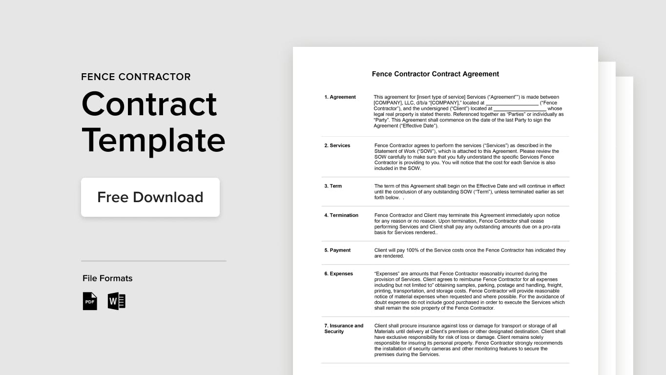 Fence Construction Contract Template & Guide Houzz Pro