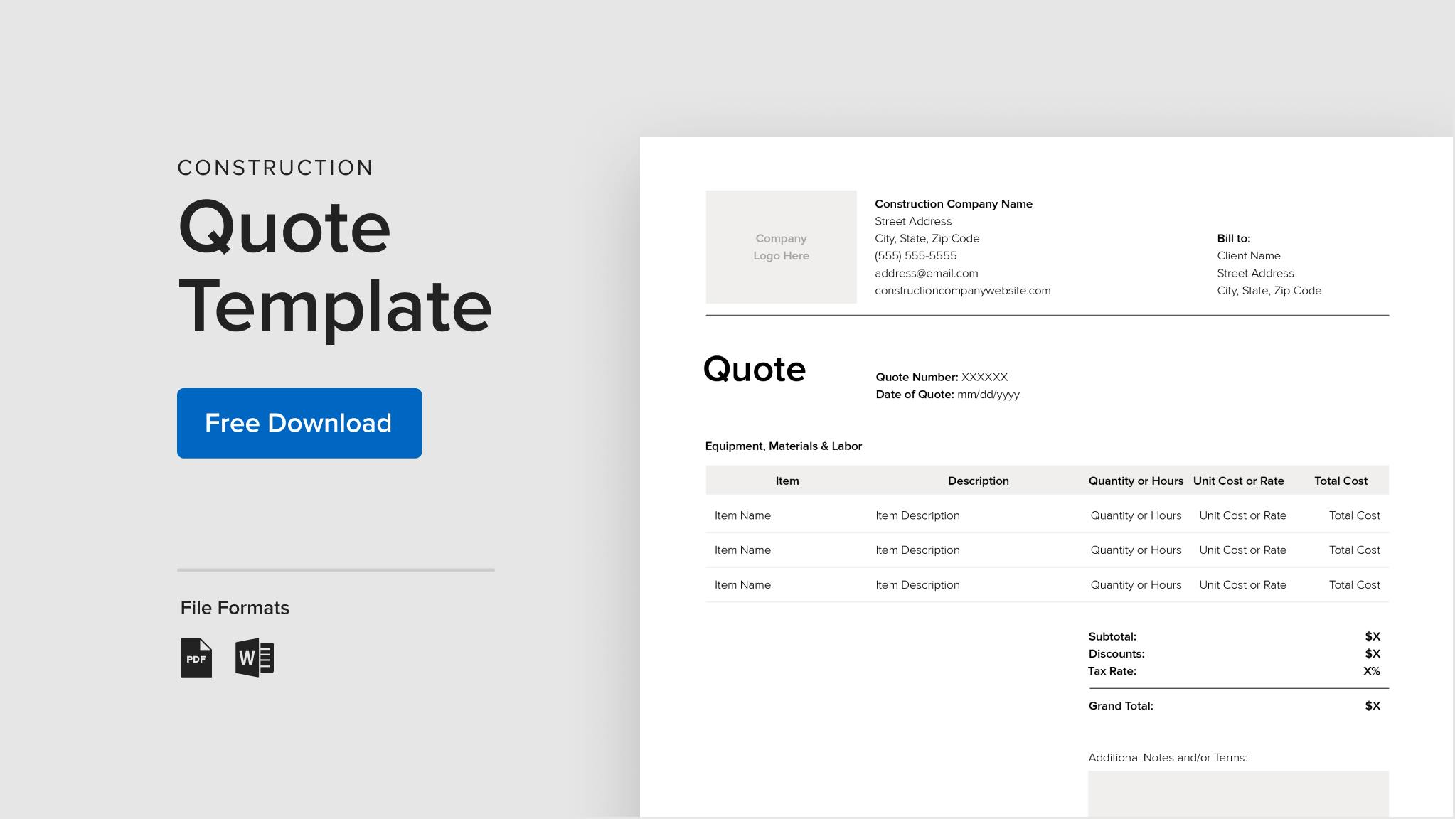 Free Construction Quote Template & HowTo Guide Houzz Pro Free Construction Quote Template & HowTo Guide Houzz Pro