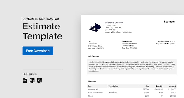 Free Concrete Estimate Template & How-To Guide | Houzz Pro free-concrete-estimate-template-how-to-guide-houzz-pro
