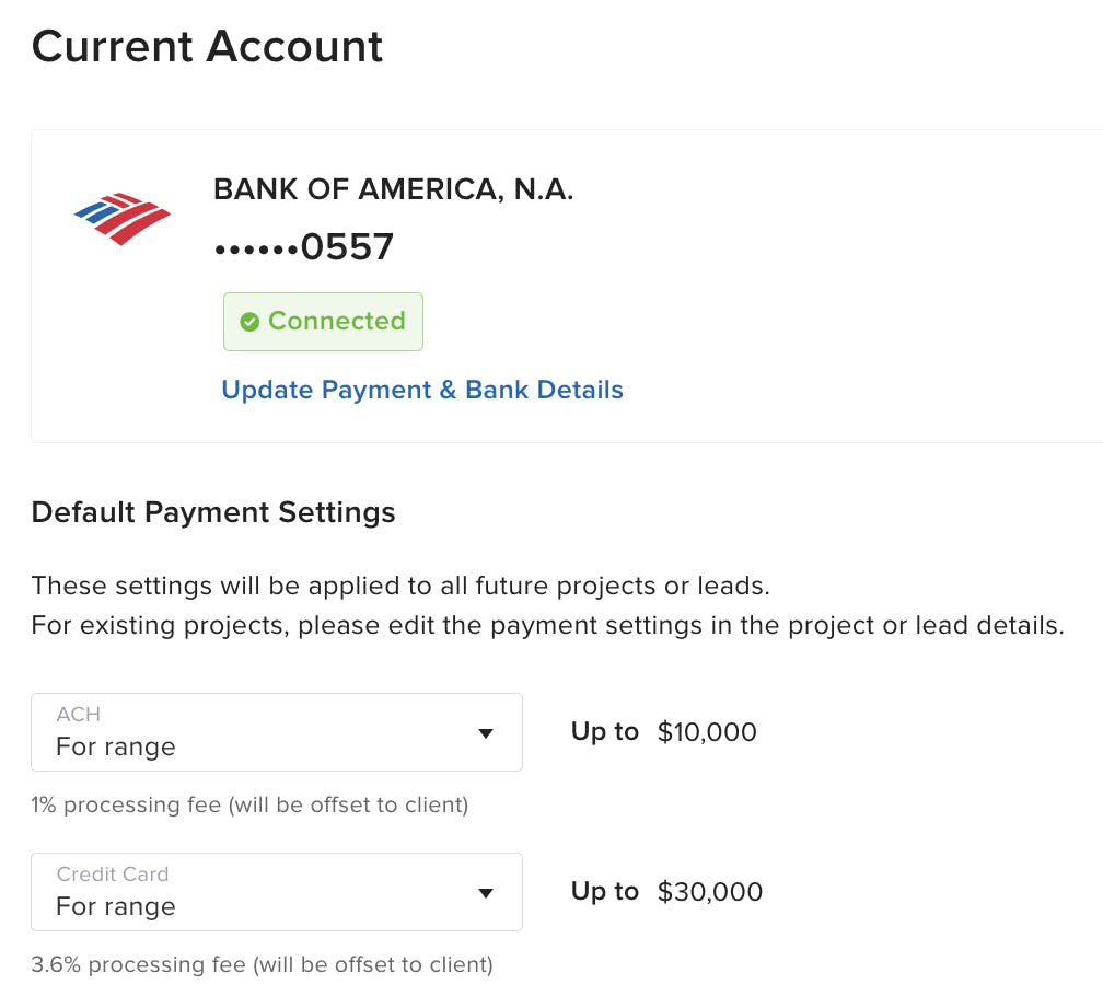 How to Edit the Payment Method Settings Houzz
