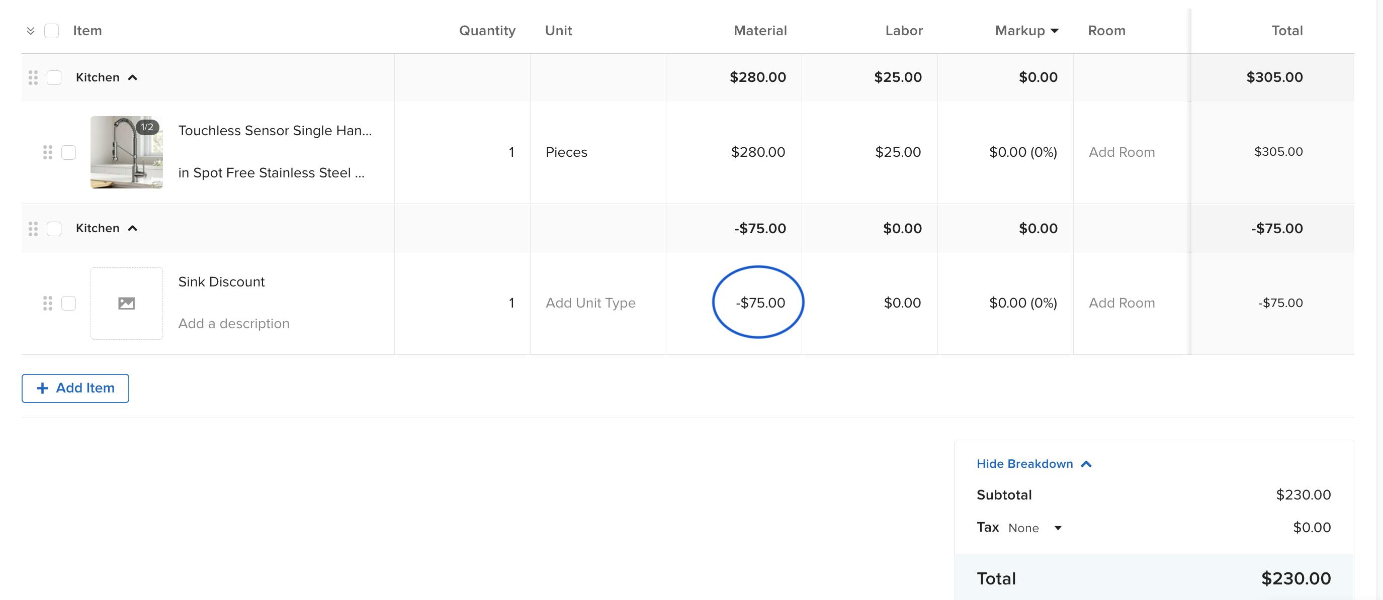 How to Add a Discount to a Line Item Houzz