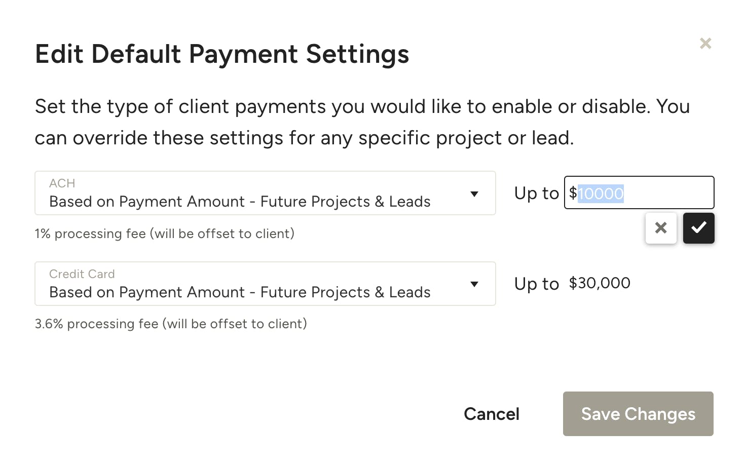 How to Edit the Payment Method Settings Houzz