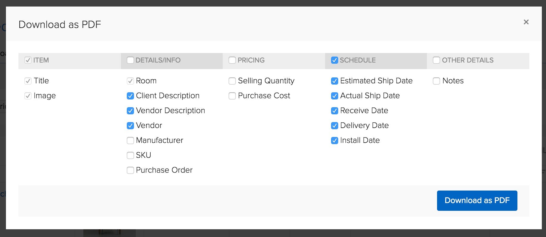 Furniture, Fixtures and Equipment Schedules Houzz