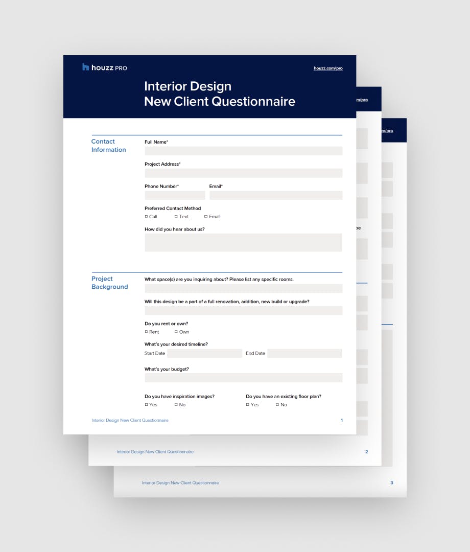 Interior Design Questionnaire For