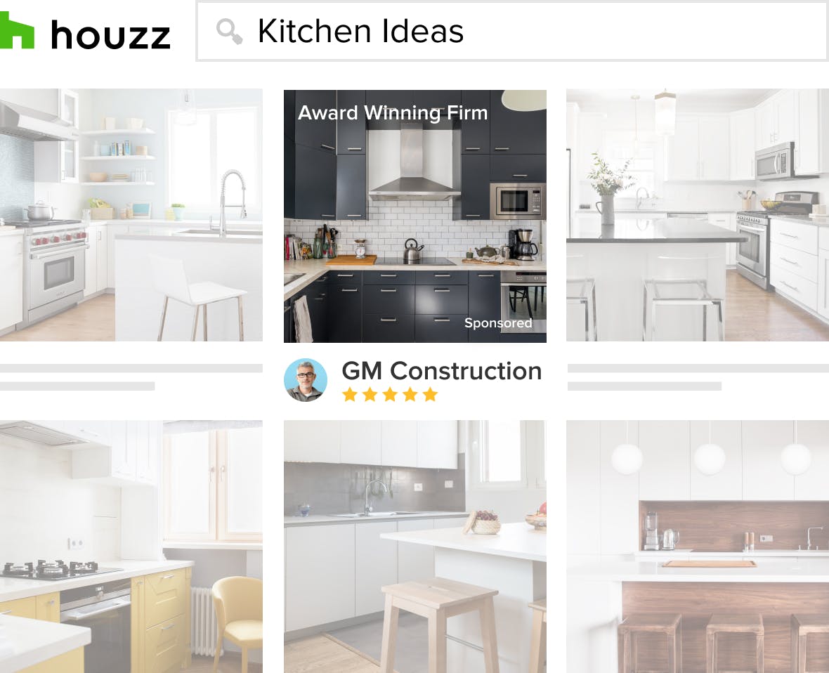 General Contractors upload photos of their work to their Houzz Profile so they can attract hiring homeowners. 
