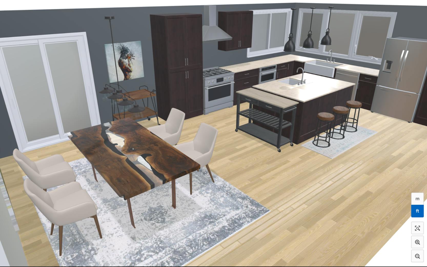 Houzz Pro floor planner makes amazing 2D and 3D floor plans. Check out that kitchen remodel! 
