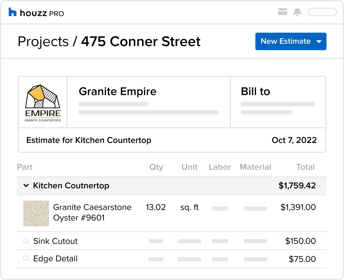 Software for Countertop Contractors Houzz Pro