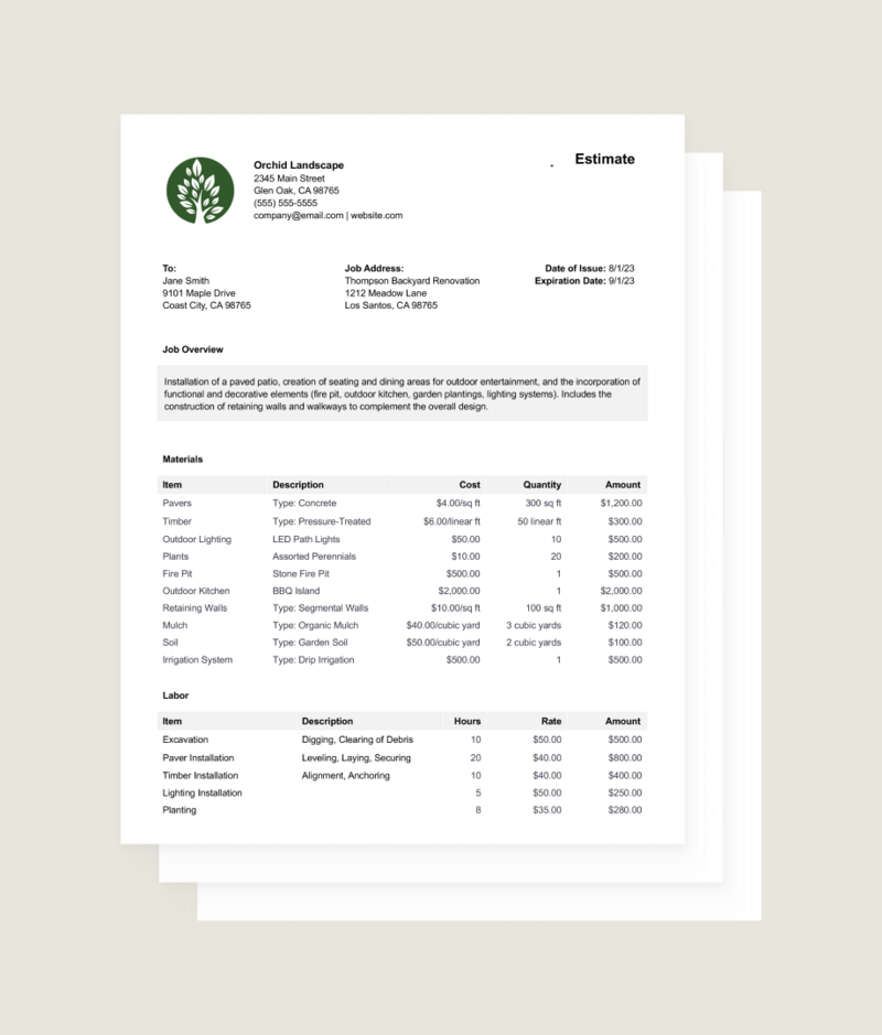 How To Do A Landscape Estimate + Free Template | Houzz Pro