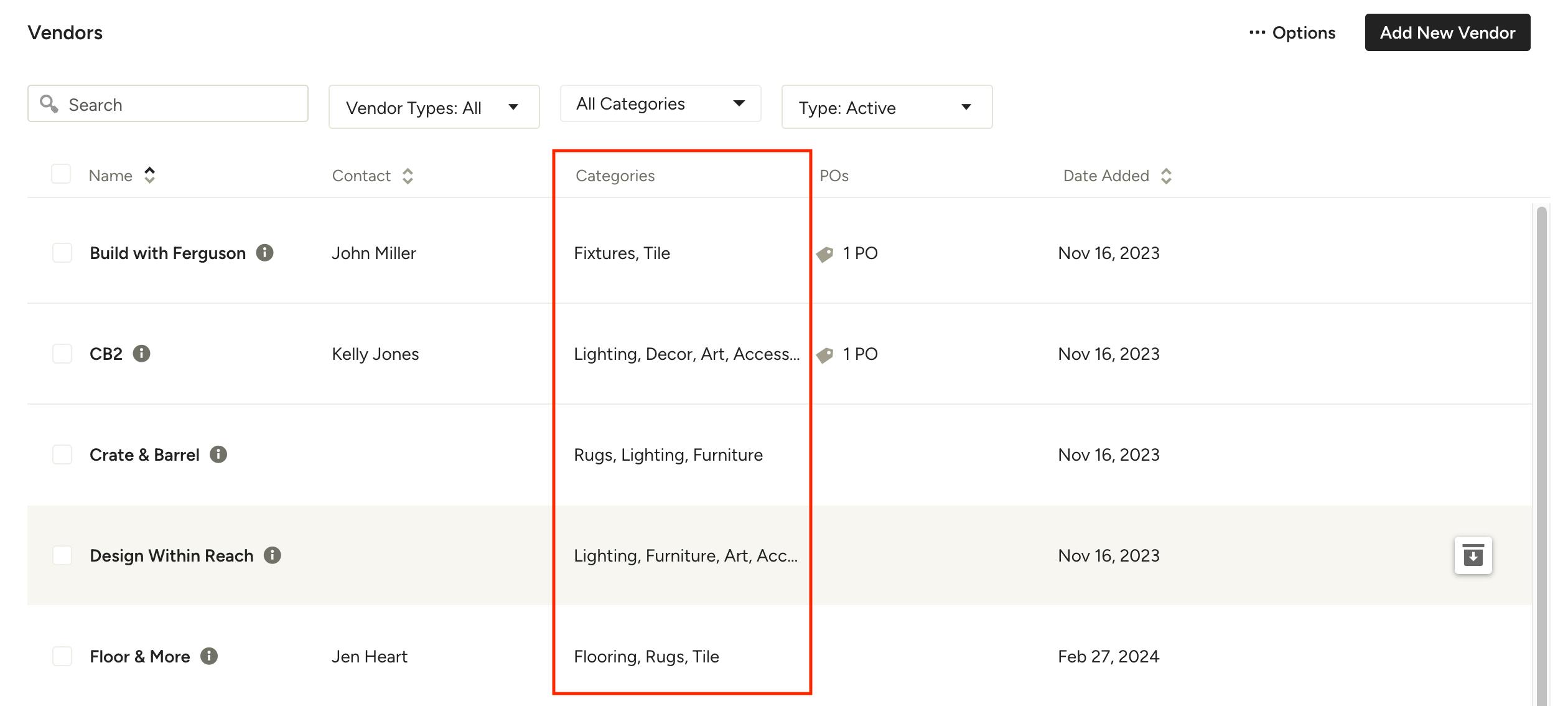 How to Categorize Your Vendors Houzz