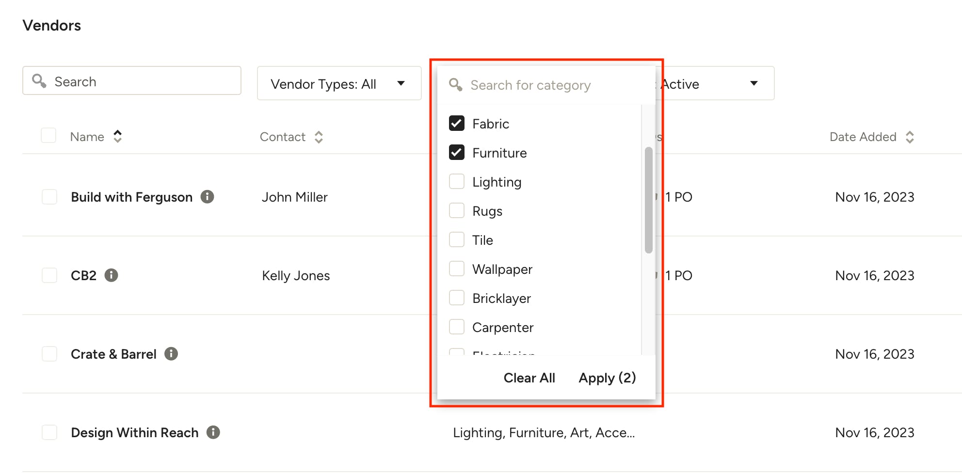 How to Categorize Your Vendors Houzz