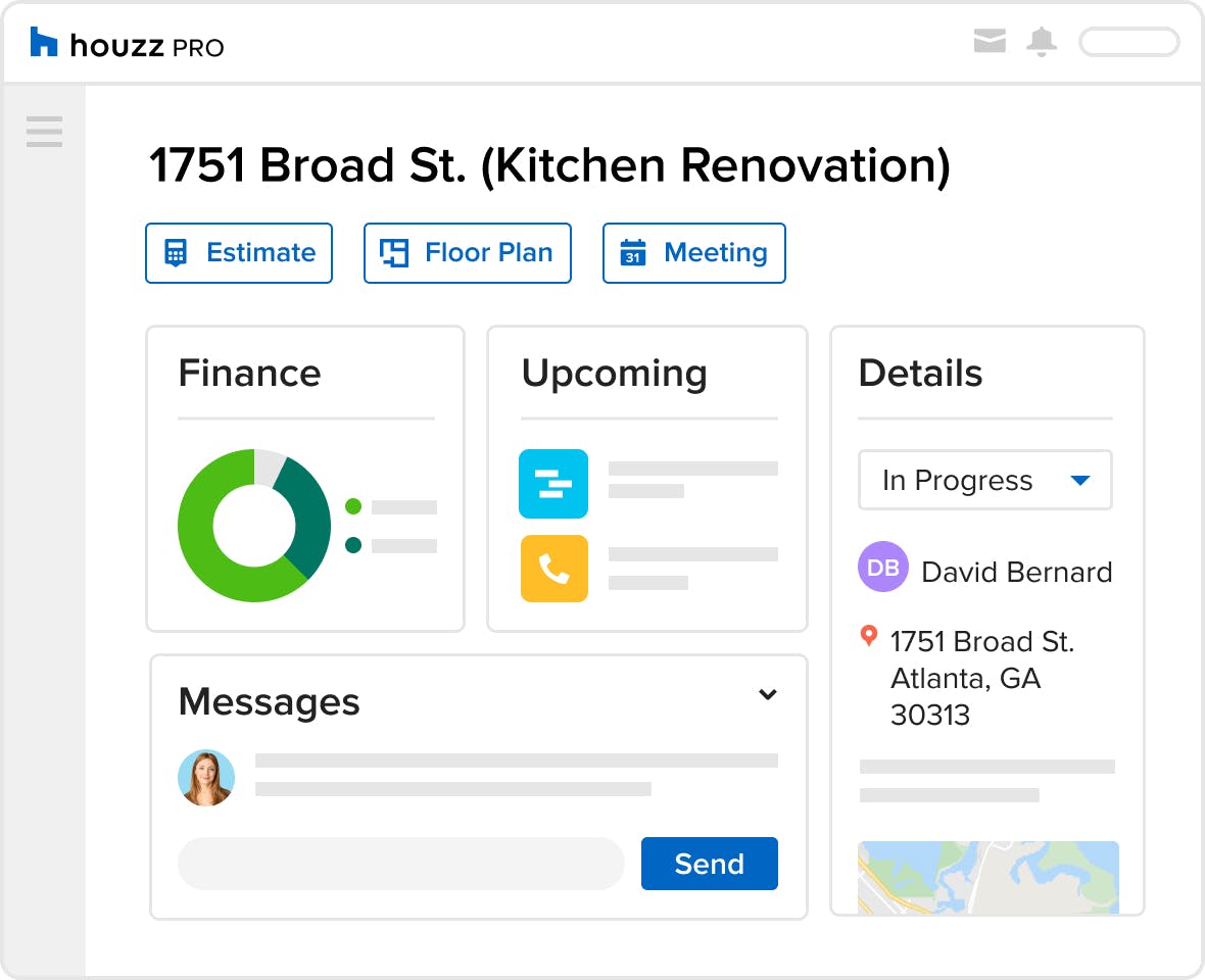 Project management dashboard for general contractors