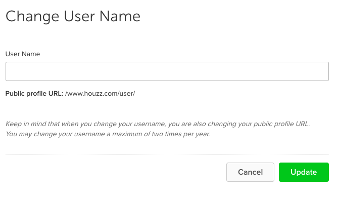 Can I Change My Username? | Houzz