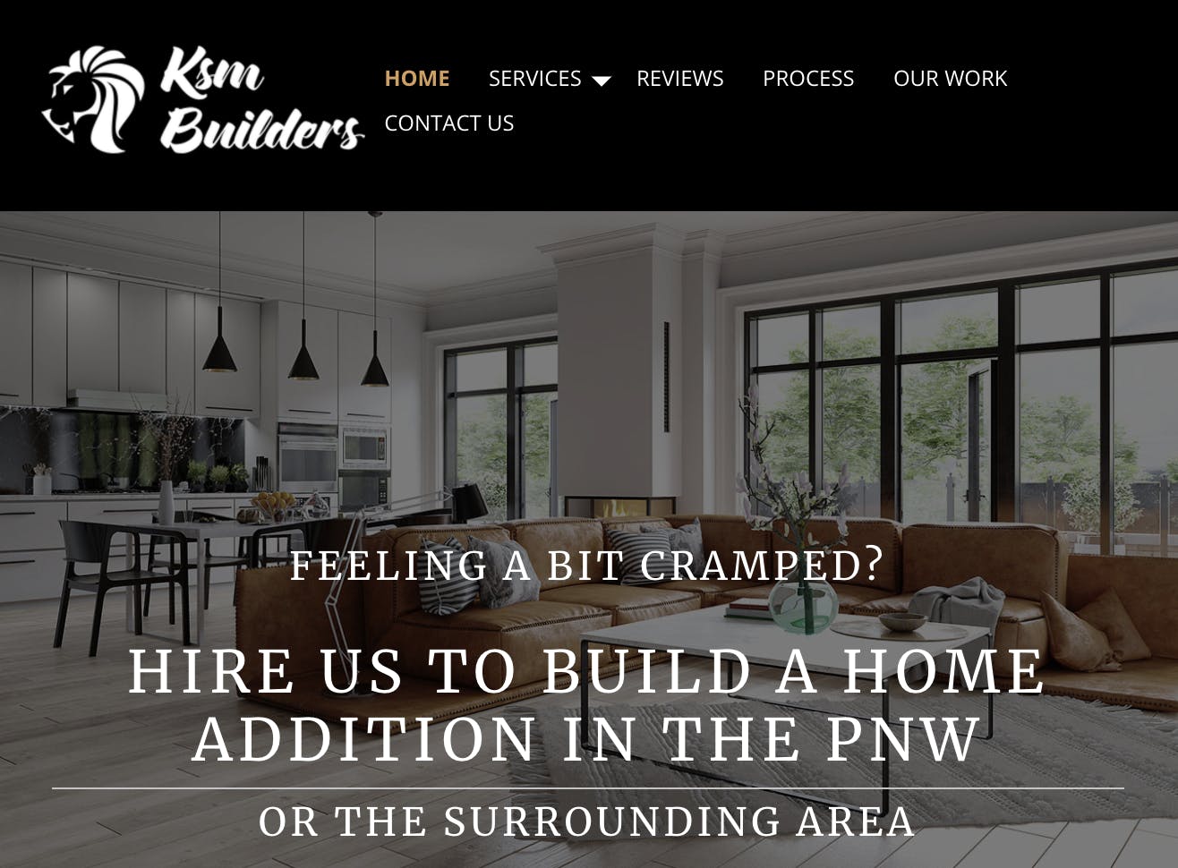 Custom website for KSM builders created by houzz pro