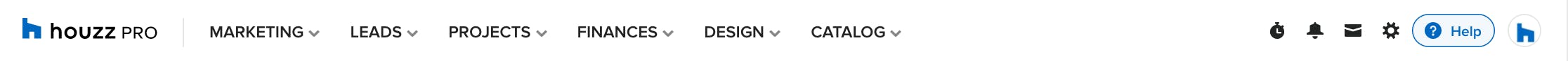 Houzz Pro navigation