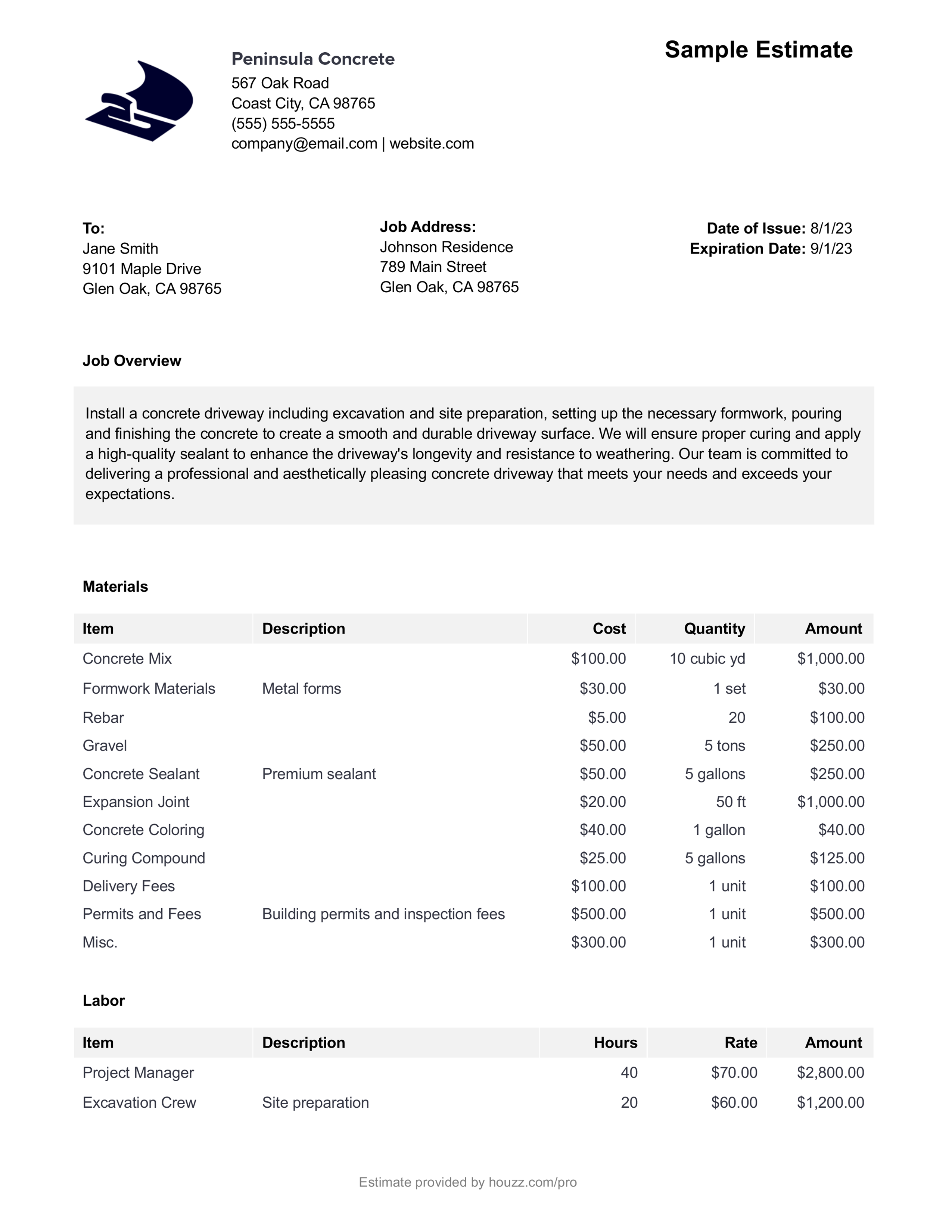 Free Concrete Estimate Template How To Guide Houzz Pro   8476d737 Da39 4b7c 8fac 6ce81d624564 Concrete Contractor Sample Estimate Template 